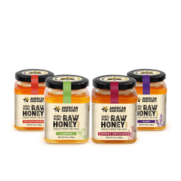 Raw Honey Variety Sampler Pack #2, 10 oz x 4